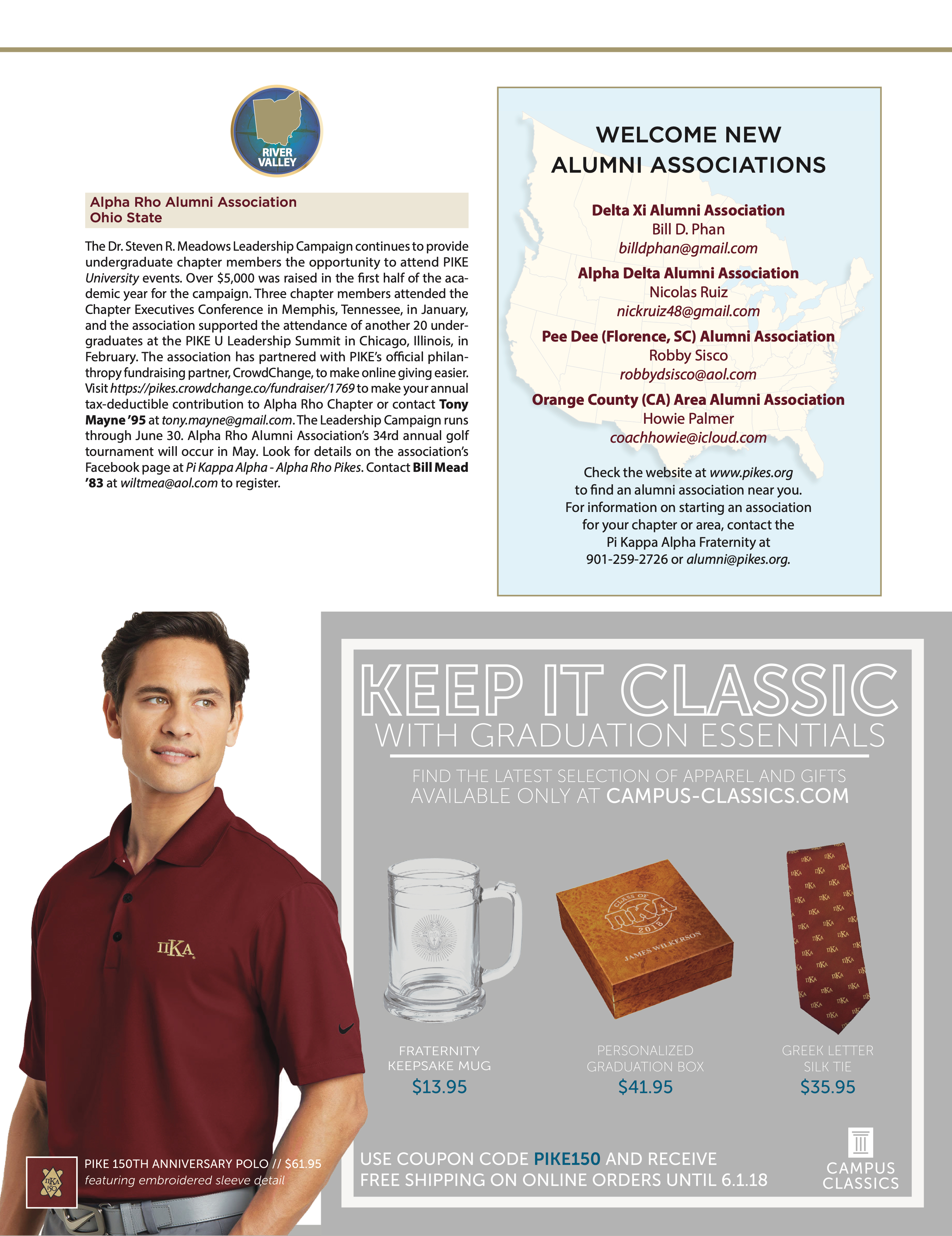 Welcome New Alumni Associations, Spring 2018